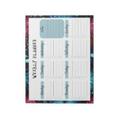 Undated Weekly Planner with Fireworks Border Notizblock (Rotiert)
