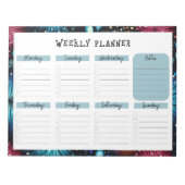 Undated Weekly Planner with Fireworks Border Notizblock (Vorderseite)
