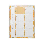 Undated Weekly Planner with Orange Slice Border Notizblock (Rotiert)