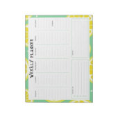 Undated Weekly Planner, Yellow and Green Accents Notizblock (Rotiert)