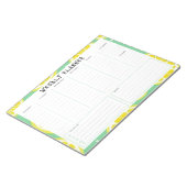 Undated Weekly Planner, Yellow and Green Accents Notizblock (angewinkelt)