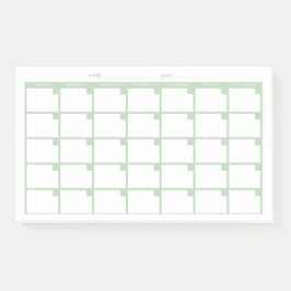 Undateter Sticky-Notiz-Kalender - hellgrün Post-it Klebezettel