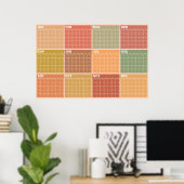 Undatierter leerer Erdtöne-Boho-Planer-Kalender Poster (Heimbüro)