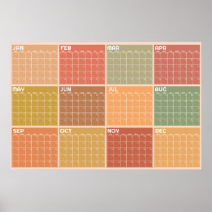 Undatierter leerer Erdtöne-Boho-Planer-Kalender Poster
