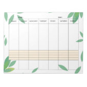 Undatierter minimaler Wochenplaner Notizblock (Vorderseite)
