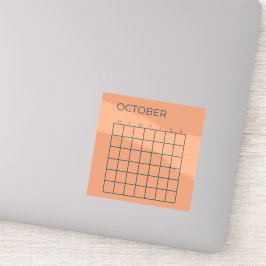 Undatierter Oktober-Kalender für Planer Aufkleber