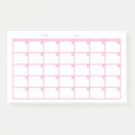 Undatierter Sticky-Notiz-Kalender - Rosa Post-it Klebezettel