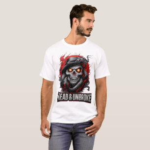 Undead & Unbroken Dark Skull Horror Gothic Art T-Shirt