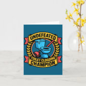 Undefeated Toilet Clogging Chamon Quirky Bathroom Karte (Gelbe Blume)