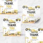 Under Construction Baby Shower Quadratischer Aufkleber