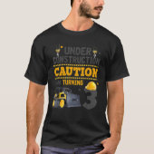 Under Construction Caution 3rd Birthday Bulldozer T-Shirt (Vorderseite)