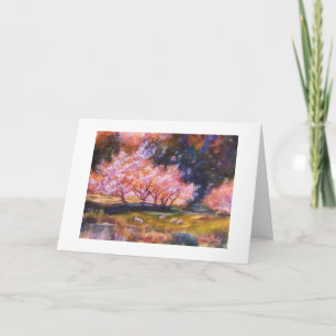 "UNder Kirschblüten"- Wasserfarbenkarte Karte