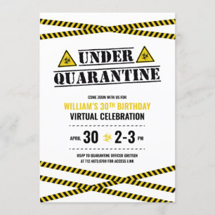 Under Quarantine Virtuelle Geburtstagsfeier Einladung