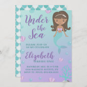 "Under Sea" Meerjungfrau zum Geburtstag Einladung (Vorne/Hinten)