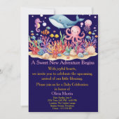 Under Sea Whale Baby Shower Custom Invitation Einladung (Vorderseite)