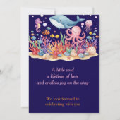 Under Sea Whale Baby Shower Custom Invitation Einladung (Rückseite)