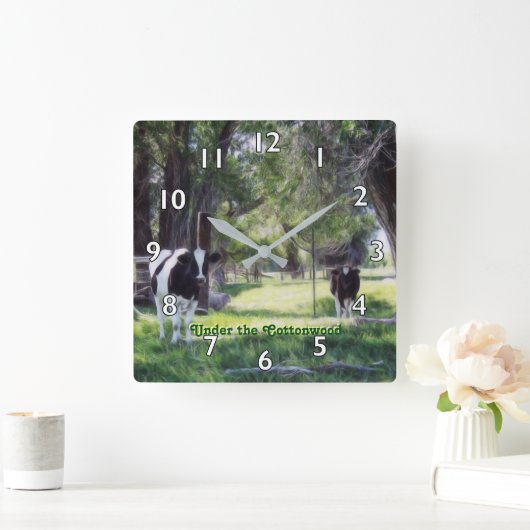 Under the Cottonwood Quadratische Wanduhr (Zuhause)