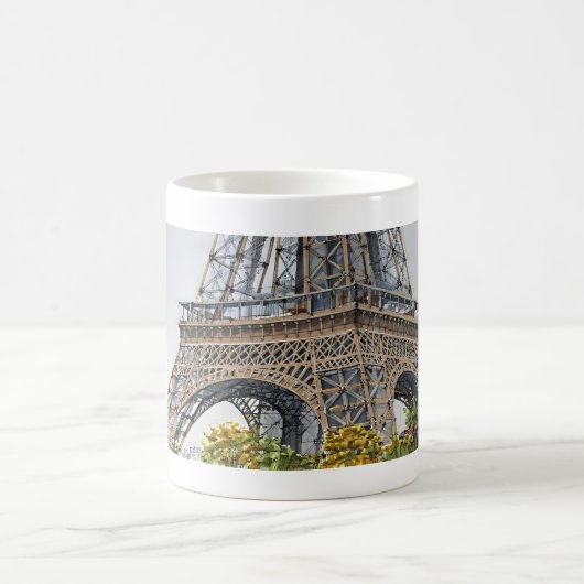 Under the Eiffel Tower – Hand-Drawn Sketch Art Kaffeetasse (Mittel)