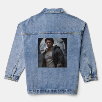 "Under the Night Sky: A Boy's Solitary Vigil" Jeansjacke