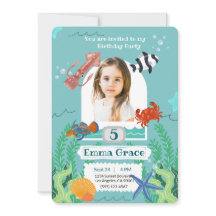 Under the Sea 5. Geburtstagseinladung mit Foto