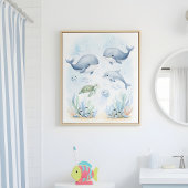 Under the Sea Adventure Kids Bathroom Wall Art Poster