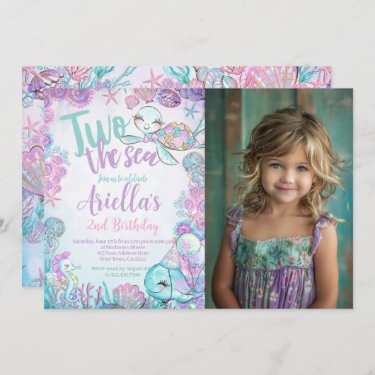 Under the Sea Animals Birthday Invitation Einladung (Vorne/Hinten)