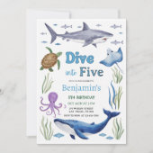 Under the Sea Animals Birthday Party Einladung (Vorderseite)