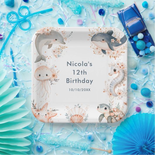 Under The Sea Animals Birthday Party Pappteller (Party)