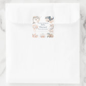 Under The Sea Animals Birthday Party Quadratischer Aufkleber (Tasche)