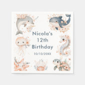 Under The Sea Animals Birthday Party Serviette (Vorderseite)