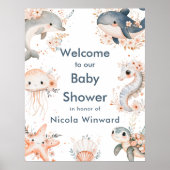 Under The Sea Animals Birthday Party Welcome Poster (Vorne)