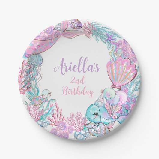 Under the Sea Animals Custom Paper Plates Pappteller (Vorderseite)