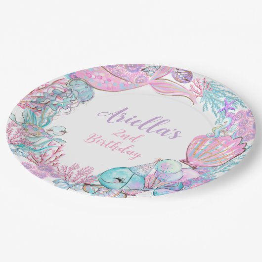 Under the Sea Animals Custom Paper Plates Pappteller (Schrägansicht)