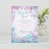 Under the Sea Animals Thank You Cards Einladung (Stehend Vorderseite)