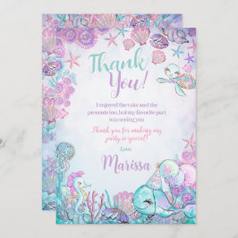 Under the Sea Animals Thank You Cards Einladung