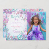 Under the Sea Animals Thank You Cards with Photo Einladung (Vorne/Hinten)