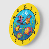 Under the Sea Baby Boys Room Nursery Große Wanduhr (Winkel)