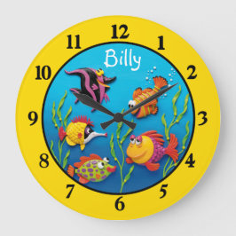 Under the Sea Baby Boys Room Nursery Große Wanduhr