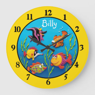 Under the Sea Baby Boys Room Nursery Große Wanduhr