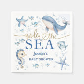 Under The Sea Baby Shower Boy Blue Ocean Paper Serviette (Vorderseite)