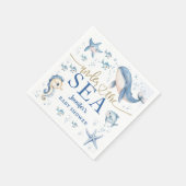 Under The Sea Baby Shower Boy Blue Ocean Paper Serviette (Ecke)