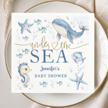 Under The Sea Baby Shower Boy Blue Ocean Paper
