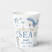 Under The Sea Baby Shower Boy Blue Ocean Pappbecher (Rückseite)