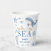 Under The Sea Baby Shower Boy Blue Ocean Pappbecher (Vorderseite)