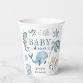 Under The Sea Baby Shower Boy Blue Ocean Pappbecher (Vorderseite)