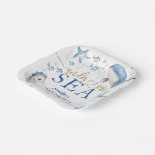 Under The Sea Baby Shower Boy Blue Ocean Pappteller (Gewinkelt)
