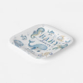 Under The Sea Baby Shower Boy Blue Ocean Pappteller (Gewinkelt)