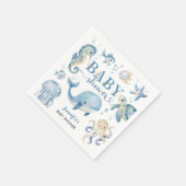 Under The Sea Baby Shower Boy Blue Ocean Serviette (Ecke)