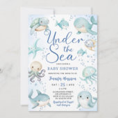 Under The Sea Baby Shower Boy Cute Ocean  Einladung (Vorderseite)