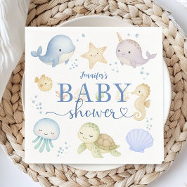 Under The Sea Baby Shower Boy Ocean Paper Serviette